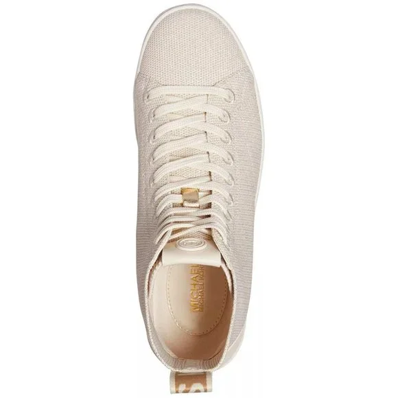 Michael Kors Womens Edie Knit Lace Up High Top Sneakers Cream NEW in Box - Picture 4 of 5